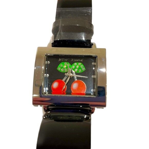 Betsey Johnson Y2K VINTAGE Rhinestone Cherry Watch NWT main image 6